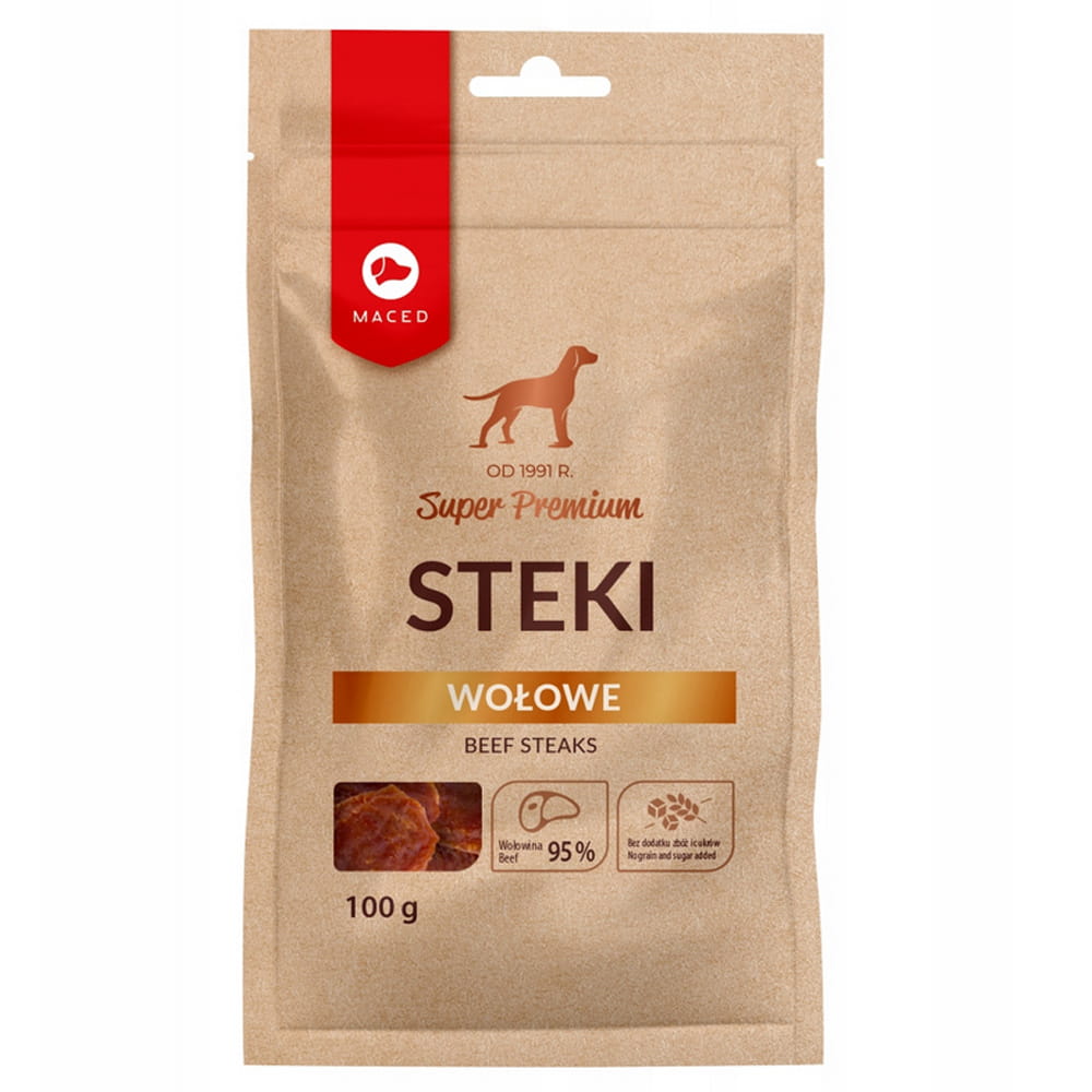 Maced Przysmak dla Psa Steki Wołowe 100g